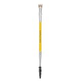 Bdellium Tools Professional Makeup Brush - Studio Series 728 Double-ended Bent Lash Fan/Spoolie - With All-Vegan Synthetic Fibers, For Achieving Clean, Clump-free Mascara Application (Yellow, 1pc)