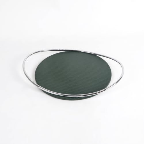 Bandeja de cuero verde con asa plateada DimyFew para el hogar 2