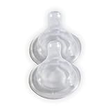 Nurtria BPA Free Wideneck Bottle Nipples, Medium Flow, 2 Pack, Silicone