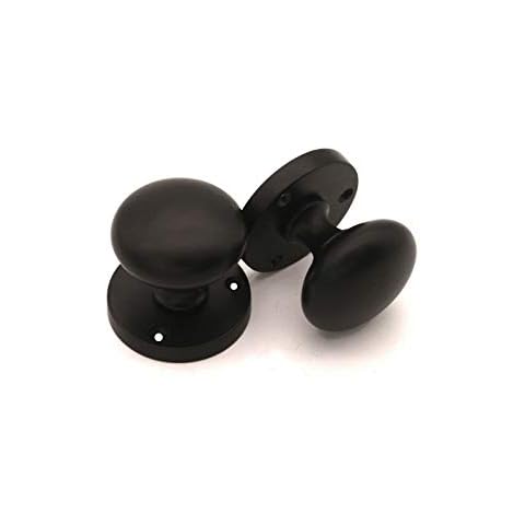 Infinity Decor Matt Black Victorian Latch Round Mortice Door Knobs Polished Sprung Pull Handles Cover