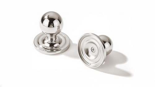khtumeware 10 Pack Polished Nickel Cabinet knobs with blackplate Solid Heavy-Duty Bifold Closet Door Knobs Hardware for the Kitchen Bathroom and Dressing Table