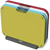 Joseph Joseph Duo Icon 4-piece colour coded Chopping Board Set with Storage Stand, Multicolour
