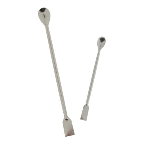 Cuchara dosificadora de laboratorio metálica pequeña y micro espátula de 20cm 4