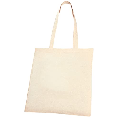 eBuyGB Pack of 25 100% Natural Cotton Shopping Tote Bags, Reusable Shopper Canvas Bag