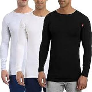 تي شيرت داخلي صلب بأكمام طويلة ورقبة مستديرة للرجال، مجموعة من 3