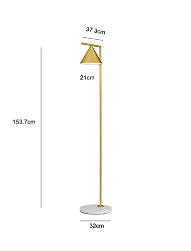 Lámpara creativa alta de pie con luz de lectura para espacios con estilo de 153,7 cm dorada 2