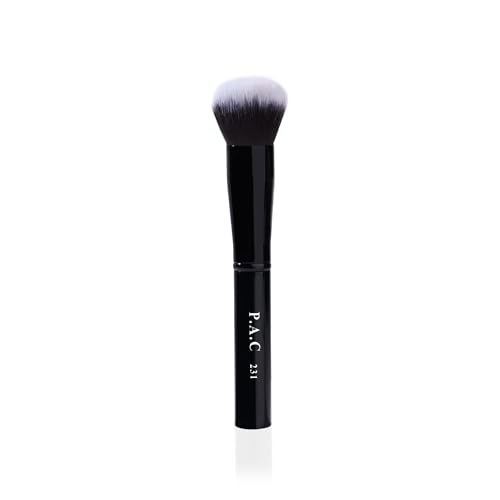 Image of PAC Foundation Blending Brush 231 | Synthetic Bristle Makeup brush | Face Brush for Cream, Liquid And Powder Formulation | Medium Coverage Application | Black - 1 Brush