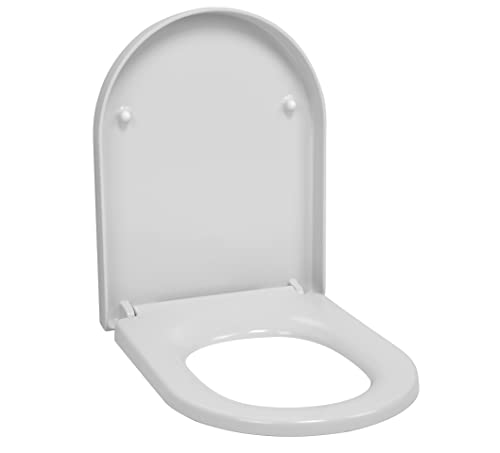 Asiento en forma de D con función de cierre suave de duroplast, incluye material de fijación Cover