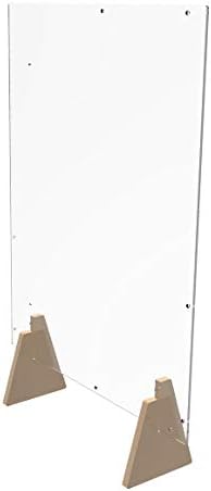 FixtureDisplays® Acrlic Plexiglass Shield Sneeze Guard 24x36x7 Landscape or Portrait Tabletop or Ceiling Mount 10064