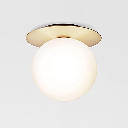 Plafonnier LED en verre doré haut de gamme pour une déco chic
