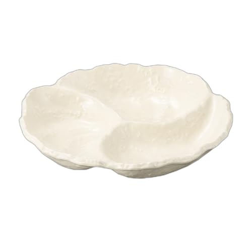 ???????(Setomonohonpo) Uzu Tide 3 Hors D'oeuvres on White Background [11.0 x 10.1 x 2.1 inches (27.8 x 25.7 x 5.3 cm) | Serving Plate |