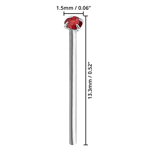 Nasenstecker Set Kurtzy (20 Stück) 1,8 mm Edelstahl mit Kristallen