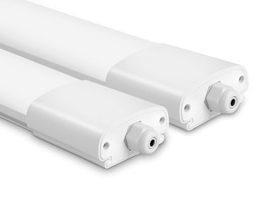 IEGLED 2er Pack LED Feuchtraumleuchte 120CM, 36W 4000LM LED Deckenlampe 4000K Neutralweiß, Lampe Feuchtraumlampe IP65, Röhre 120CM als Wannenleuchte, Schlafzimmerlampe, Badezimmer Lampe