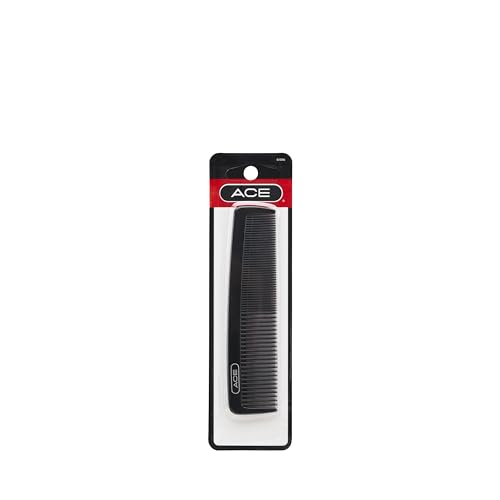 GOODY ACE Pocket Hair Comb for Men 5 Inch Black - Great for All Hair Types - Fine Comb Teeth for Thin to Medium Hair Durable for Everyday and Professional Use