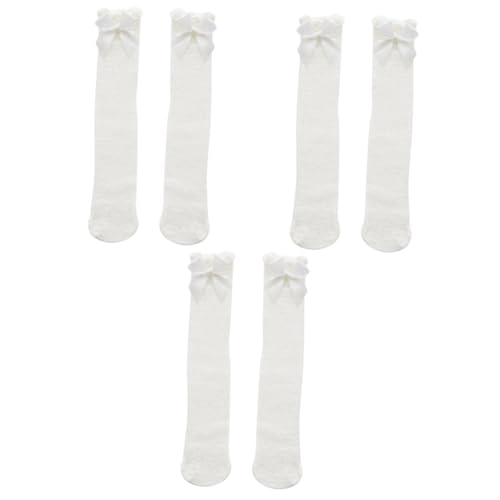 3pcs Girls Cotton Socks Big Bow Soft Lace Knee-high Socks for Toddlers for and Skirts Stylish and Comfortable Boys and Girls Hosiery