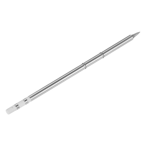 Image of HARFINGTON Soldering Iron Tips T12-D08 0.8mm Diameter Fine Point Nickel-Plated Fast Heat Up Solder Replacement Tip for Fine Welding, Electrical Solder Station, Silver Tone