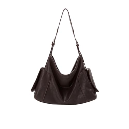 Sac porté épaule grande capacité en cuir de mouton style vagabond