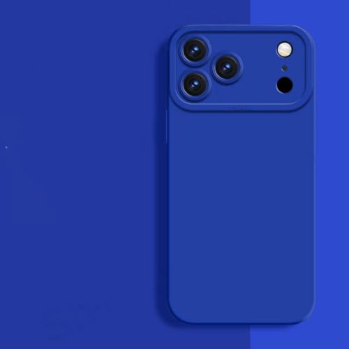 Coque silicone iPhone 17 Pro bleu soyeuse de qualité premium