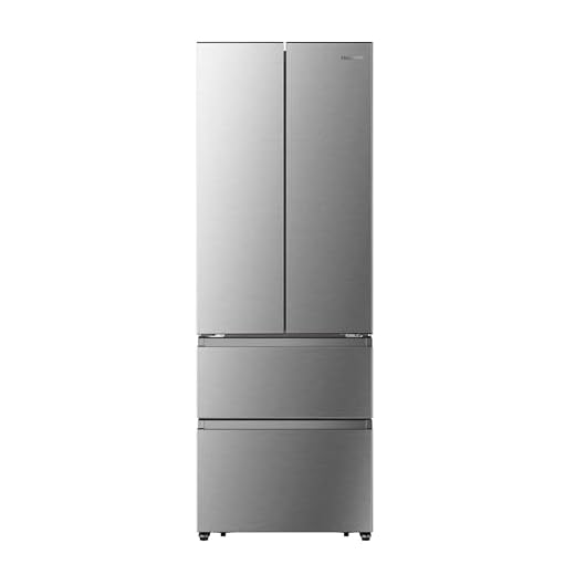 Elettrodomestici Hisense RF632N4BCE Frigorifero French Door, 485 Litri, Ridotta Profondità 70 Cm, Inox, Total No Frost, Classe Energetica E