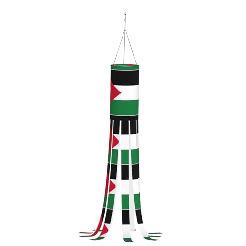 Manica a vento leggera con stampa della bandiera della Palestina - Decorazioni di Halloween con fantasma albero autunnale festivo