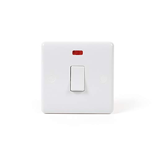 Lieber Lighting 20A 1 Gang Double Pole Wall Switch with Neon Indicator - White