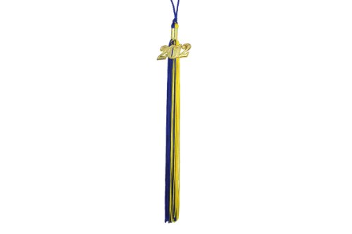 Graduation Tassel with 2009 Year Charm (Royal Blue and Gold)