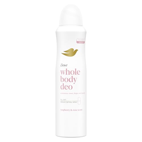 Dove Raspberry & Rose Whole Body Deodorant Spray 0% aluminium deodorant for all-day odour control 150 ml