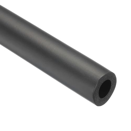 Rebower 0.55" ID Pipe Insulation Tubing 3/16" Thick Heat Preservation Foam Tube, [for Plumbing Freeze Protection Exercise Handle] - 0.9" OD/3ft/Black(14x24mm)