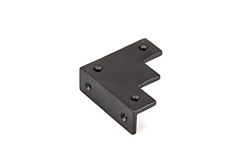 Image of Richelieu Hardware BP954278900 2 15 /16-inch (75 mm) Rustic Decorative Forged Iron Corner Bracket for Barn Door, Matte Black Finish, 1.0 Count