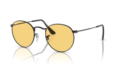 [レイバン] サングラス れいばん ROUND METAL ラウンドメタル 丸メガネ RB3447 002/R6 50サイズ フレームカラー ブラック レンズカラー イエロー メンズ レディース ユニセックス 「国内正規商品」「保証付き」 [ミニドライバー ＋ ドライタイプメガネ拭き付属]