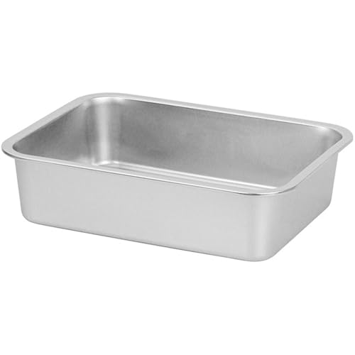 Caja de Arena para Gato de Acero Inoxidable, Antiadherente a Prueba de Salpicaduras a Prueba de óxido de 16x12x4 Pulgadas para Conejo Gatito
