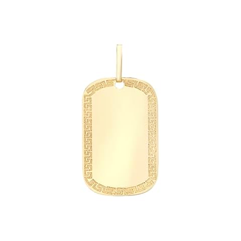 Carissima Gold 9ct Yellow Gold Dog Tag Pendant Cover