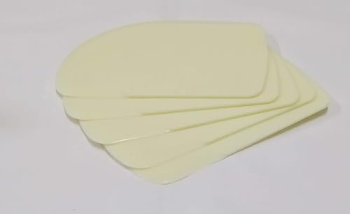 Image of Bakers Paradise Dough Scraper Bowl Scraper | Flexible Food Safe Plastic Dough Cutter for Bread, Cake & Pastry | Multipurpose Baking Scraper Tool for Mixing, Icing & Fondant-(D Shape, Pack of 5)