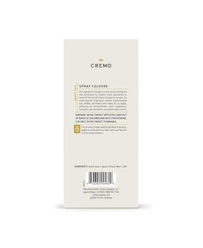 Image of Cremo Cologne For Men - Bourbon & Oak Mens Cologne Spray, A Sophisticated Blend of Distiller's Spice, Fine Bourbon and White Oak, Multi-Layered Signature Men's Fragrances, 3.4 Fl Oz