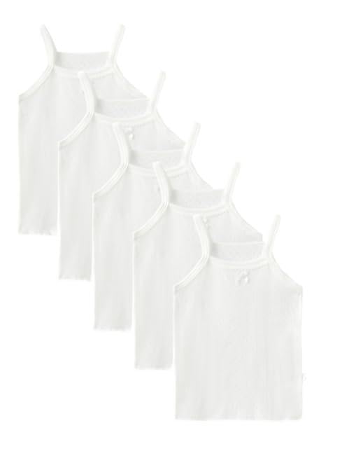 Image of 5-Pack Girls' Camisole Tank Tops 100% Cotton Shrink Resistant Secure Straps for Toddler Girls Ages 2-8