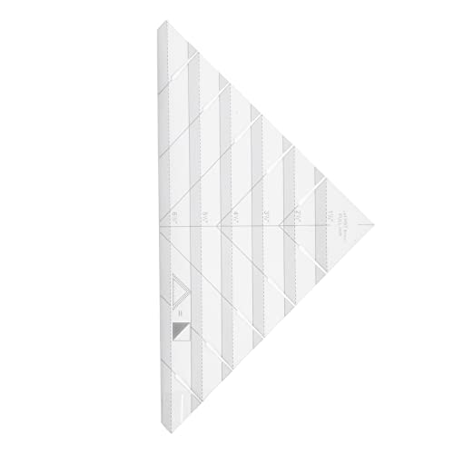 SEAFRONT Triangular Acrylic Quilting Ruler 23.3cm x 12.2cm with Precise Scale Lightweight Clear Data Easy to Use for Flying Geese Strip Tube Sewing Projects - Image 2