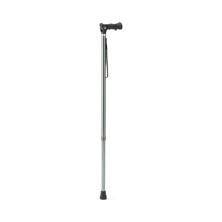 Medline 2 in 1 Walking Cane & Hiking Stick, Two Angle, Iron Grey, Aluminum