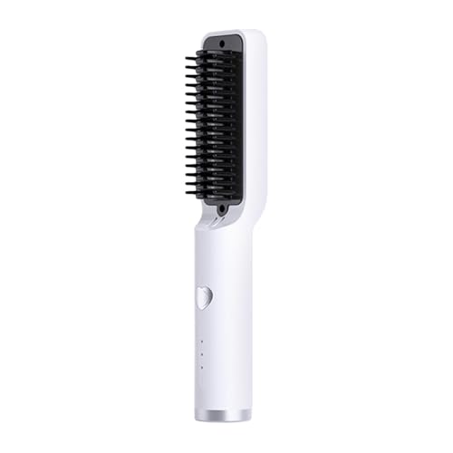 cepillo alisador - Cepillo para alisar el cabello - Mini peine multifuncional, carga tipo c, agarre fuerte para encrespamiento, cabello más suave