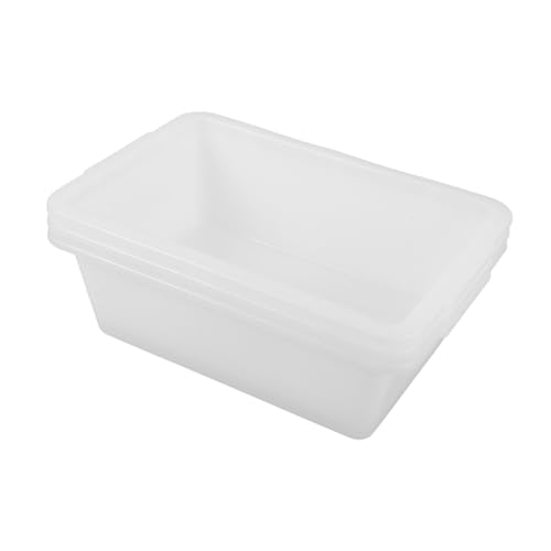 Garneck Bus Tub Storage Box 3pcs Plastic Round Corner Design Lightweight Easy to Carry for Home Restaurant and Outdoor Use