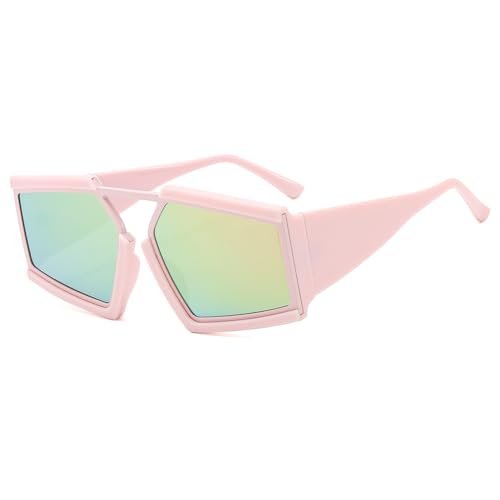 Gafas de sol irregulares de diseño geometrico y lentes retro