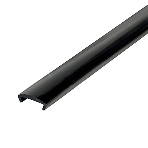 Outwater Plastics 1 2   Flexible PVC U Channel Moulding | High-Gloss Black Furniture Edging | 25 Foot Coil
