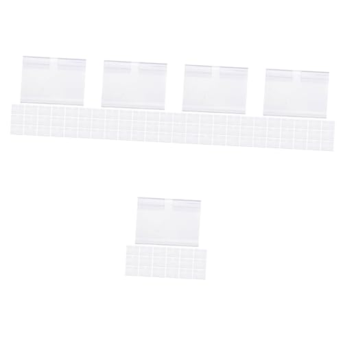 Uonlytech 5 Series Soporte De Etiquetas De Precio Supermercado Clips Transparentes De Exhibición De Etiquetas De Cartón Fáciles De Usar 50 Piezas X 5