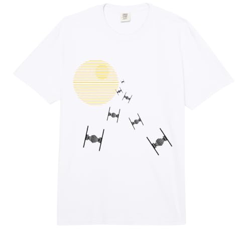 Image of Star Wars TIE Fighters Sunset Death Star Pattern Comfort Colors Adult Heavyweight T-Shirt