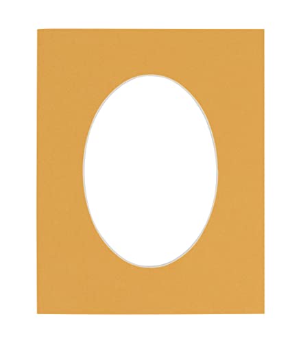 16x20 Mat Bevel Cut for 12x16 Photos - Precut Topaz Orange Oval Shaped Photo Mat Board Opening - Acid Free Matte to Protect Your Pictures - Bevel Cut for Family Photos, Pack of 1 Matboard Show Kit