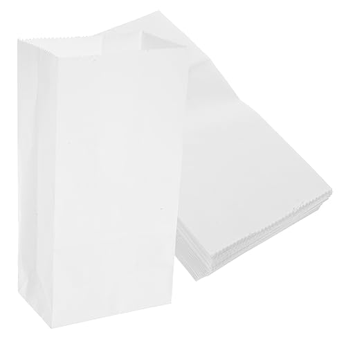 Paquete de 100 bolsas de papel para hornear de color, hechas de papel kraft para tostadas con base cuadrada, bolsas de palomitas de maíz, bolsa de embalaje de galletas, bolsa de