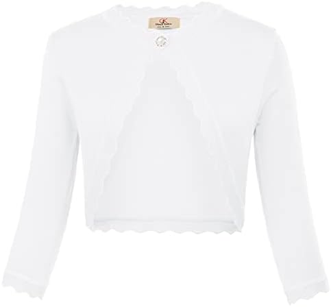 Women's Vintage Cardigan Plus Size 3/4 Sleeve Shrugs White XL