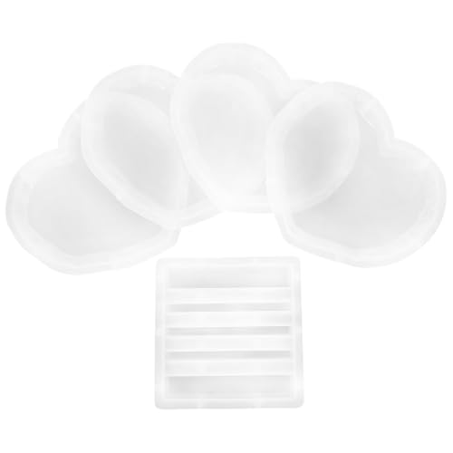 POPETPOP シリコン製耐久ハート型コースターモールド 簡単用 滑り止め 変形防止設計 レジンキャスティング対応 キッチンやホームデコに