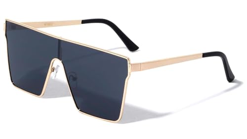 Dweebzilla Oversized Square One Piece Shield Lens Aviator Sunglasses