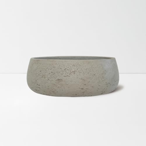 Finestgreen Eileen Pflanzschale Grau L | Blumenschale für Innen- und Außenbereich, Frostfest, UV-Beständig, wasserdicht