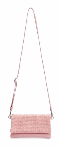Clutch weave harmony blush sac à main pochette en cuir rose poudré